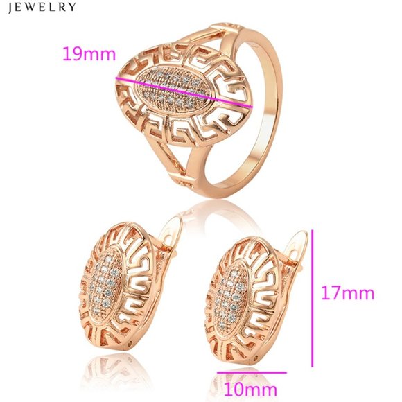 Stunning CZ 18KGP Rosegold Jewelry Set - Picture 2 of 12